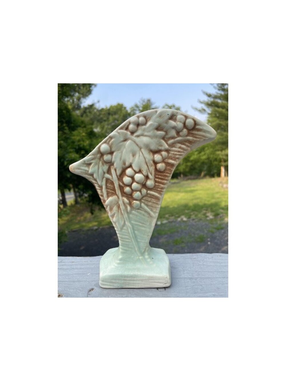 Retro McCoy Art Pottery Grapes 1930s 1940's Vase Vintage Deco Modern